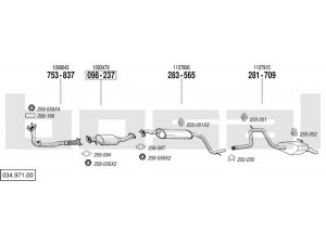BOSAL 034.971.00 išmetimo sistema 
 Išmetimo sistema -> Išmetimo sistema, visa
