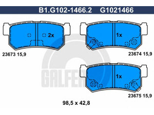 GALFER B1.G102-1466.2 stabdžių trinkelių rinkinys, diskinis stabdys 
 Techninės priežiūros dalys -> Papildomas remontas
4841308050, 4841308051