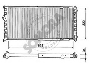 SOMORA 280242 radiatorius, variklio aušinimas 
 Aušinimo sistema -> Radiatorius/alyvos aušintuvas -> Radiatorius/dalys