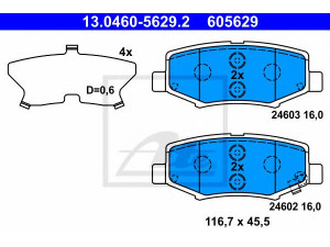 ATE 13.0460-5629.2 stabdžių trinkelių rinkinys, diskinis stabdys 
 Techninės priežiūros dalys -> Papildomas remontas
0 6800 3776AA, 6800 3776AA