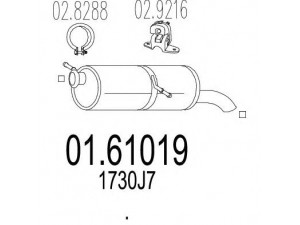 MTS 01.61019 galinis duslintuvas 
 Išmetimo sistema -> Duslintuvas
1730J7