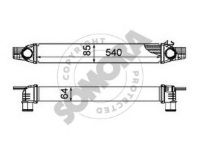 SOMORA 089045 tarpinis suslėgto oro aušintuvas, kompresorius 
 Variklis -> Oro tiekimas -> Įkrovos agregatas (turbo/superįkrova) -> Tarpinis suslėgto oro aušintuvas