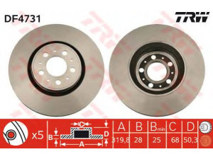 TRW DF4731 stabdžių diskas 
 Dviratė transporto priemonės -> Stabdžių sistema -> Stabdžių diskai / priedai
9475266