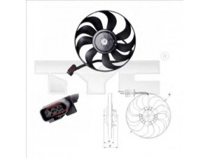 TYC 837-0022 ventiliatorius, radiatoriaus 
 Aušinimo sistema -> Oro aušinimas
1J0959455P, 1J0959455P, 1J0959455P