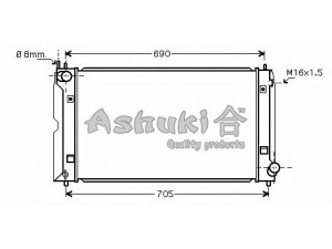 ASHUKI T550-52 radiatorius, variklio aušinimas 
 Aušinimo sistema -> Radiatorius/alyvos aušintuvas -> Radiatorius/dalys
16400-0G030