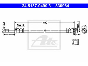ATE 24.5137-0490.3 stabdžių žarnelė 
 Stabdžių sistema -> Stabdžių žarnelės
906 428 09 35