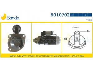 SANDO 6010702.0 starteris 
 Elektros įranga -> Starterio sistema -> Starteris
81262019013, A5000559254, 25841044