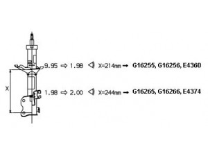 MONROE G16256 amortizatorius 
 Pakaba -> Amortizatorius
513030N525, 543030N300, 543030N310