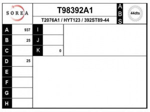 EAI T98392A1 kardaninis velenas