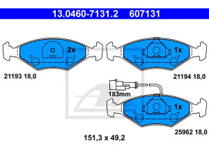 ATE 13.0460-7131.2 stabdžių trinkelių rinkinys, diskinis stabdys 
 Techninės priežiūros dalys -> Papildomas remontas
9947982