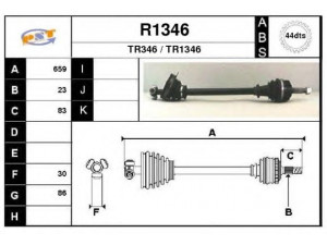 SNRA R1346 kardaninis velenas 
 Ratų pavara -> Kardaninis velenas
7700103703, 7700103704, 7700103707
