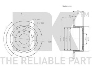 NK 311946 stabdžių diskas 
 Dviratė transporto priemonės -> Stabdžių sistema -> Stabdžių diskai / priedai
424942, 4249K6, 51740250, 51749555