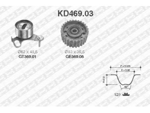 SNR KD469.03 paskirstymo diržo komplektas 
 Techninės priežiūros dalys -> Papildomas remontas
13503-54030, 13505-54021