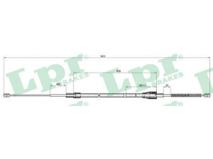 LPR C0809B trosas, stovėjimo stabdys 
 Stabdžių sistema -> Valdymo svirtys/trosai
6Q0609721B, 6Q0609721D, 6Q0609721H