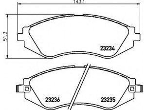 HELLA 8DB 355 017-141 stabdžių trinkelių rinkinys, diskinis stabdys 
 Techninės priežiūros dalys -> Papildomas remontas
96281937, 96405129, 96495227, 96245178