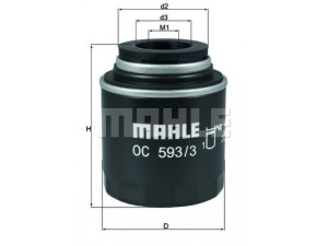 MAHLE ORIGINAL OC 593/3 alyvos filtras 
 Filtrai -> Alyvos filtras
03C115561D, 03C115561E, 03C115561H