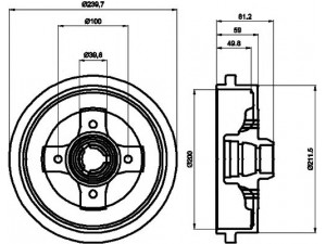 HELLA PAGID 8DT 355 301-701 stabdžių būgnas 
 Stabdžių sistema -> Būgninis stabdys -> Stabdžių būgnas
115330192, 191501615A, 1H0501615A