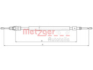 METZGER 10.4523 trosas, stovėjimo stabdys 
 Stabdžių sistema -> Valdymo svirtys/trosai
4745W4, 474616, 9680317880