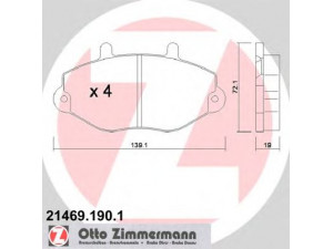 ZIMMERMANN 21469.190.1 stabdžių trinkelių rinkinys, diskinis stabdys 
 Techninės priežiūros dalys -> Papildomas remontas
1 301 592, 5 028 764, 6 197 739