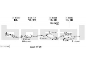 BOSAL 012.118.50 išmetimo sistema 
 Išmetimo sistema -> Išmetimo sistema, visa
