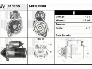 EDR 910809 starteris 
 Elektros įranga -> Starterio sistema -> Starteris
141810A001, 1810A001, M000T20671