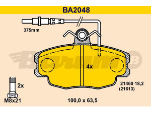 BARUM BA2048 stabdžių trinkelių rinkinys, diskinis stabdys 
 Techninės priežiūros dalys -> Papildomas remontas
95 658 557