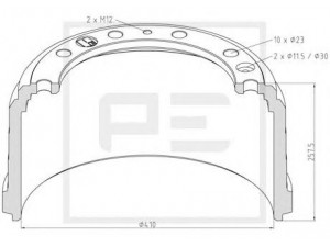 PE Automotive 026.639-00A stabdžių būgnas
007172079, 07172079, 717 2079