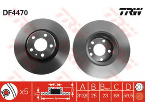 TRW DF4470 stabdžių diskas 
 Dviratė transporto priemonės -> Stabdžių sistema -> Stabdžių diskai / priedai
4F0615301D, 4FD615301