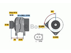 BOSCH 0 986 045 390 kintamosios srovės generatorius 
 Elektros įranga -> Kint. sr. generatorius/dalys -> Kintamosios srovės generatorius
06F 903 023 D, 06F 903 023 E, HVW 000 154 00 02