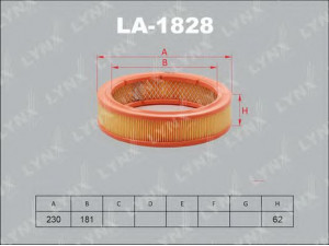 LYNXauto LA-1828 oro filtras 
 Filtrai -> Oro filtras
2101-0110910-00, 2101-1109100, 2101-1109100-01