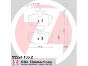 ZIMMERMANN 23224.165.2 stabdžių trinkelių rinkinys, diskinis stabdys 
 Techninės priežiūros dalys -> Papildomas remontas
7D0 698 451 G, 7D0 698 451 J