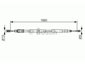 BOSCH 1 987 482 319 trosas, stovėjimo stabdys 
 Stabdžių sistema -> Valdymo svirtys/trosai
4745 Z5, 96 590 139 80