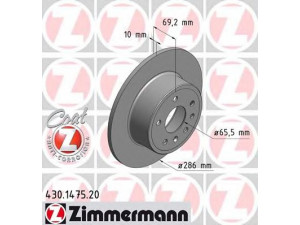 ZIMMERMANN 430.1475.20 stabdžių diskas 
 Dviratė transporto priemonės -> Stabdžių sistema -> Stabdžių diskai / priedai
483 702 7, 483 901 5, 483 933 8