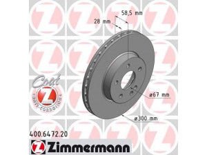 ZIMMERMANN 400.6472.20 stabdžių diskas 
 Dviratė transporto priemonės -> Stabdžių sistema -> Stabdžių diskai / priedai
447 421 0512, 639 421 0012, 639 421 0212