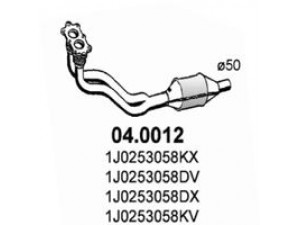 ASSO 04.0012 katalizatoriaus keitiklis 
 Išmetimo sistema -> Katalizatoriaus keitiklis
1J0253058DV, 1J0253058DX, 1J0253058KV