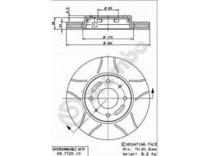 BREMBO 09.7720.75 stabdžių diskas 
 Dviratė transporto priemonės -> Stabdžių sistema -> Stabdžių diskai / priedai
M818027, MB818027, 30818027, 308180272