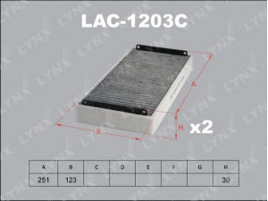 LYNXauto LAC-1203C filtras, salono oras 
 Techninės priežiūros dalys -> Techninės priežiūros intervalai
210 830 00 18, 210 830 10 18, A 210 830 00 18