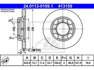 ATE 24.0113-0159.1 stabdžių diskas 
 Stabdžių sistema -> Diskinis stabdys -> Stabdžių diskas
MB238076, MB316676