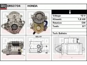 DELCO REMY DRS3704 starteris 
 Elektros įranga -> Starterio sistema -> Starteris
31200-PT0-0031, DR4U2
