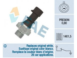 FAE 12570 alyvos slėgio jungiklis 
 Variklis -> Variklio elektra
504026706, 504310254, 98442879