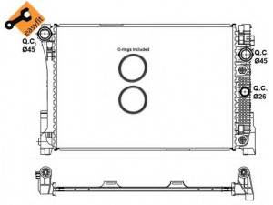 NRF 58335 radiatorius, variklio aušinimas 
 Aušinimo sistema -> Radiatorius/alyvos aušintuvas -> Radiatorius/dalys
2045000403, 2045001503, 2045002203