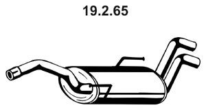 EBERSPÄCHER 19.2.65 galinis duslintuvas 
 Išmetimo sistema -> Duslintuvas
94 561 88380, 94 561 88280, 1726.HT