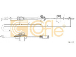 COFLE 11.2195 sankabos trosas 
 Dviratė transporto priemonės -> Kabeliai ir tachometro velenaai -> Sankabos trosas
2150R1
