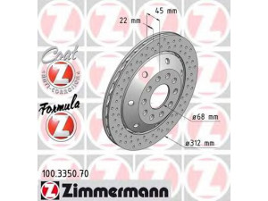 ZIMMERMANN 100.3350.70 stabdžių diskas 
 Stabdžių sistema -> Diskinis stabdys -> Stabdžių diskas
8D0 615 602 A