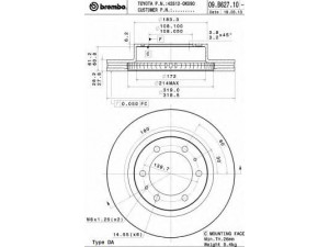 BREMBO 09.B627.10 stabdžių diskas 
 Stabdžių sistema -> Diskinis stabdys -> Stabdžių diskas
435120K090