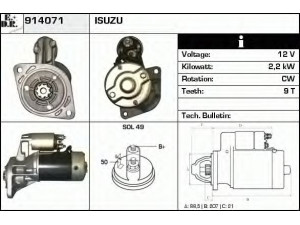 EDR 914071 starteris 
 Elektros įranga -> Starterio sistema -> Starteris
8411155670, 8941150670, 8942363470