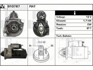 EDR 910787 starteris 
 Elektros įranga -> Starterio sistema -> Starteris
51832949, 55832949