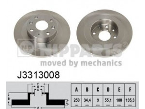 NIPPARTS J3313008 stabdžių diskas 
 Stabdžių sistema -> Diskinis stabdys -> Stabdžių diskas
BB4C-26-251, BB4C-26-251B, BB4C-26-251C