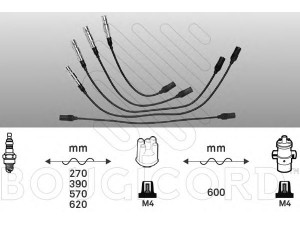 BOUGICORD 4100 uždegimo laido komplektas 
 Kibirkšties / kaitinamasis uždegimas -> Uždegimo laidai/jungtys