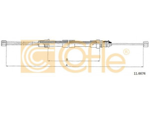 COFLE 11.6674 trosas, stovėjimo stabdys 
 Stabdžių sistema -> Valdymo svirtys/trosai
6006000596